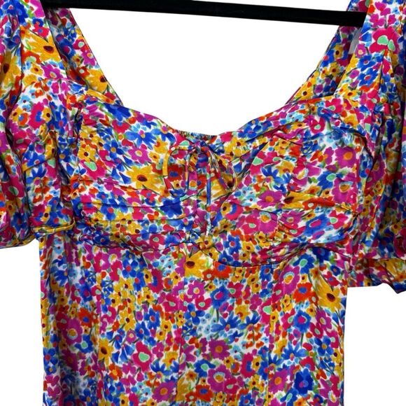 NEW For Love and Lemons Sasha Mini Dress Blue Dizzy Floral Size XS - Picture 7 of 10